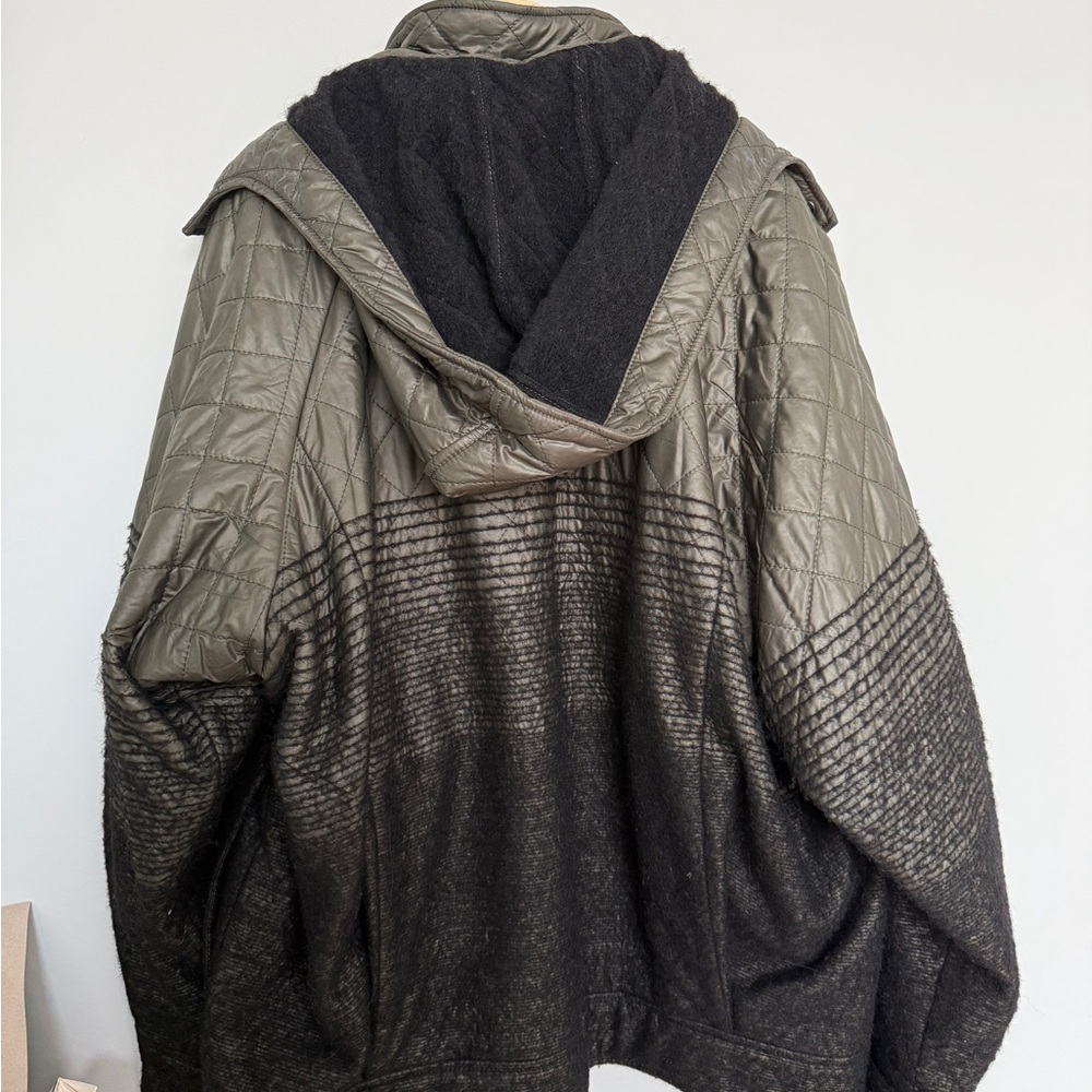 ICB New York women’s Quilted khaki hooded Oversized winter coat/jacket - Picture 2 of 12